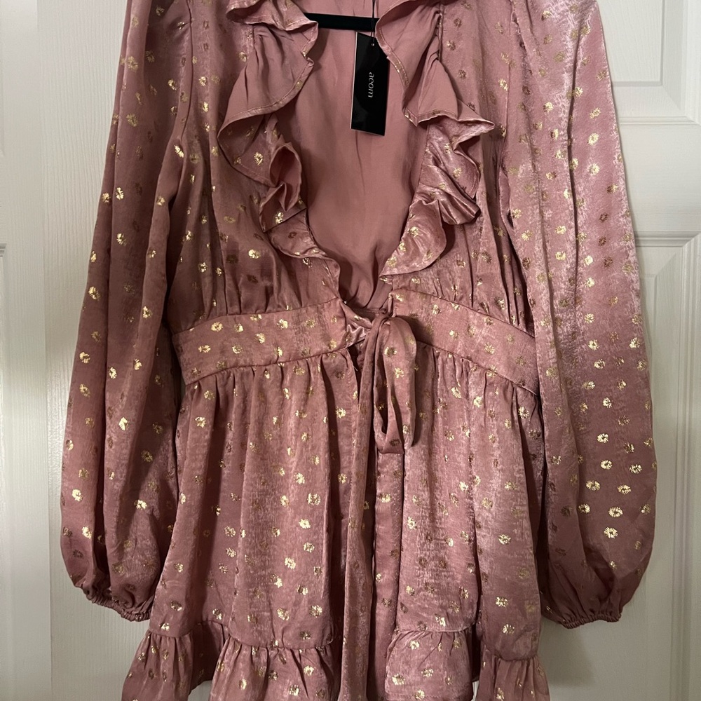 Ava & Viv Pink Ruffled Tie Front Sundress